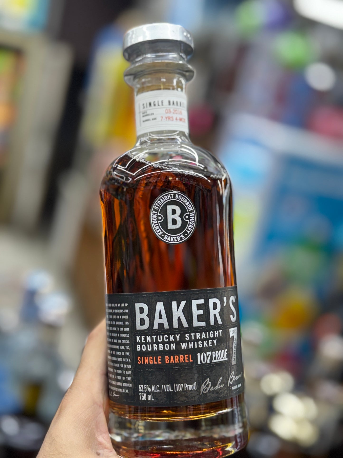 Baker's Single Barrel Kentucky Straight Bourbon Whiskey 107 Proof 750mL