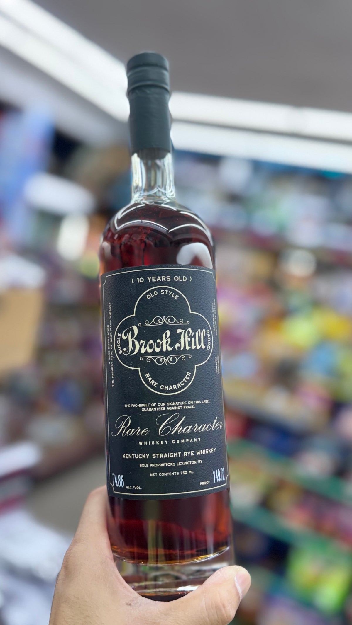 Brook Hill Rare Character 10 Year Single Barrel Kentucky Straight Rye Whiskey 750ml