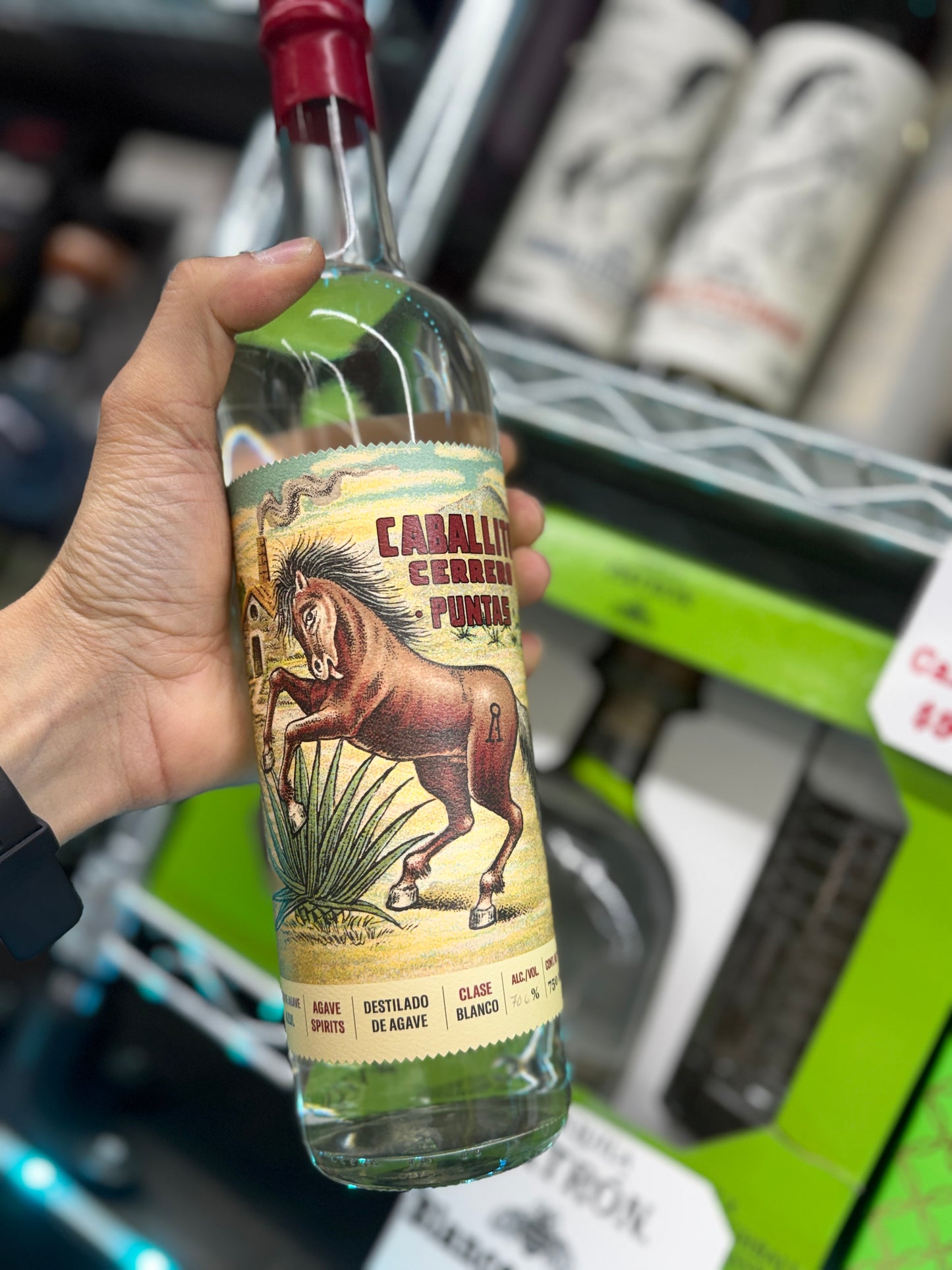 Caballito Cerrero Azul Puntas Blanco Agave Spirits 750ml (144 Proof)