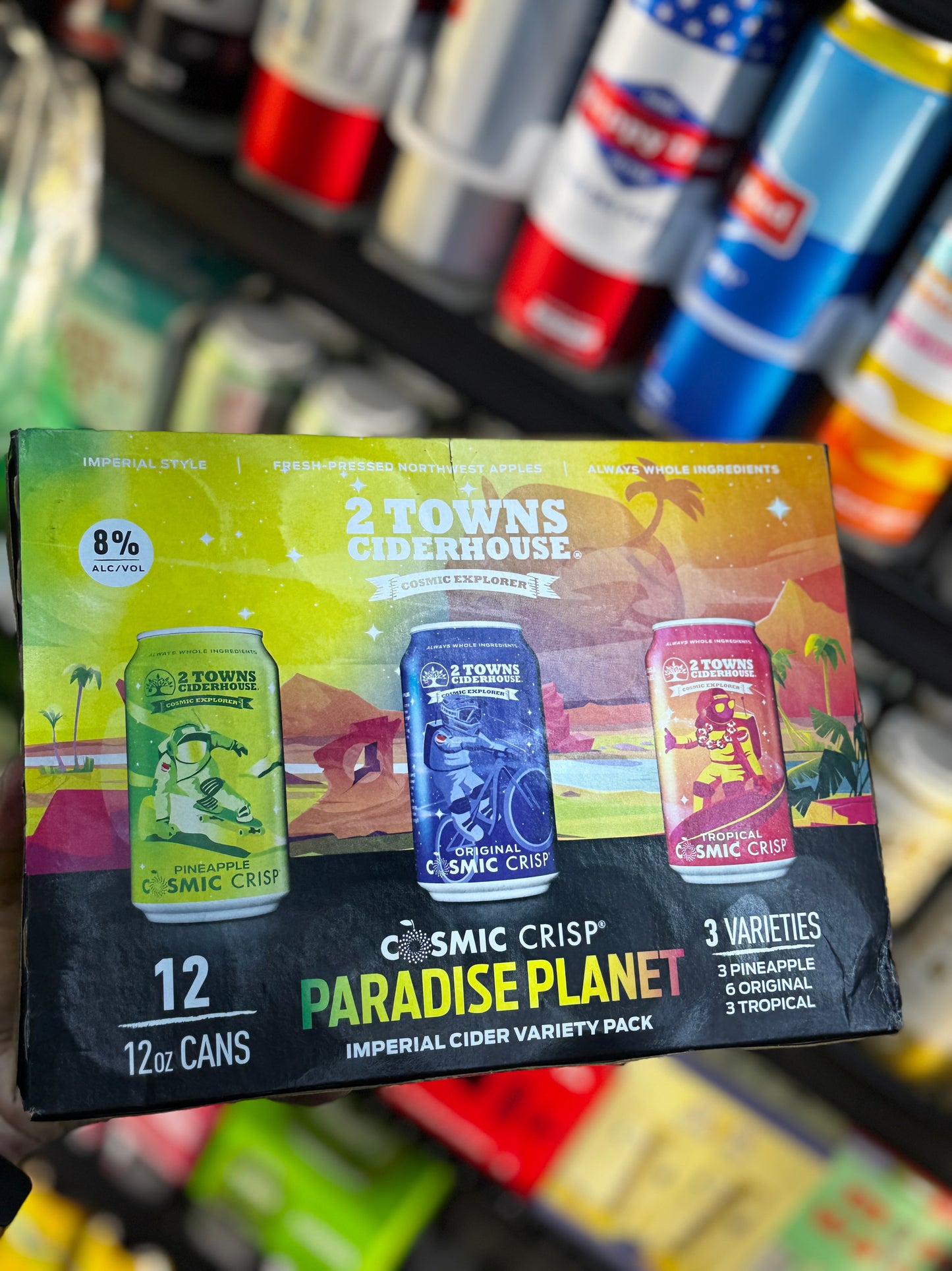 2 Towns Ciderhouse Cosmic Crisp Paradise Planet Variety Pack - 12 Cans