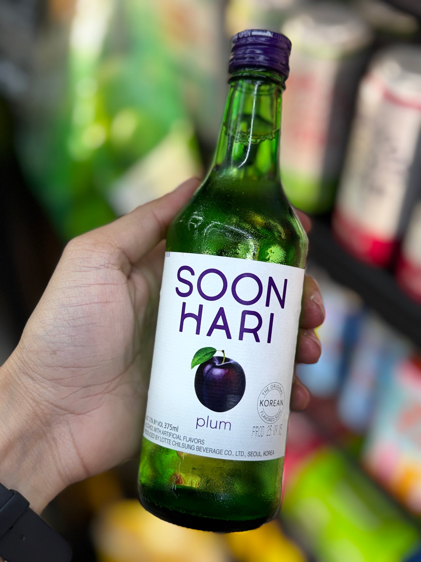 Soon Hari Plum Korean Flavored Soju - Single Bottle