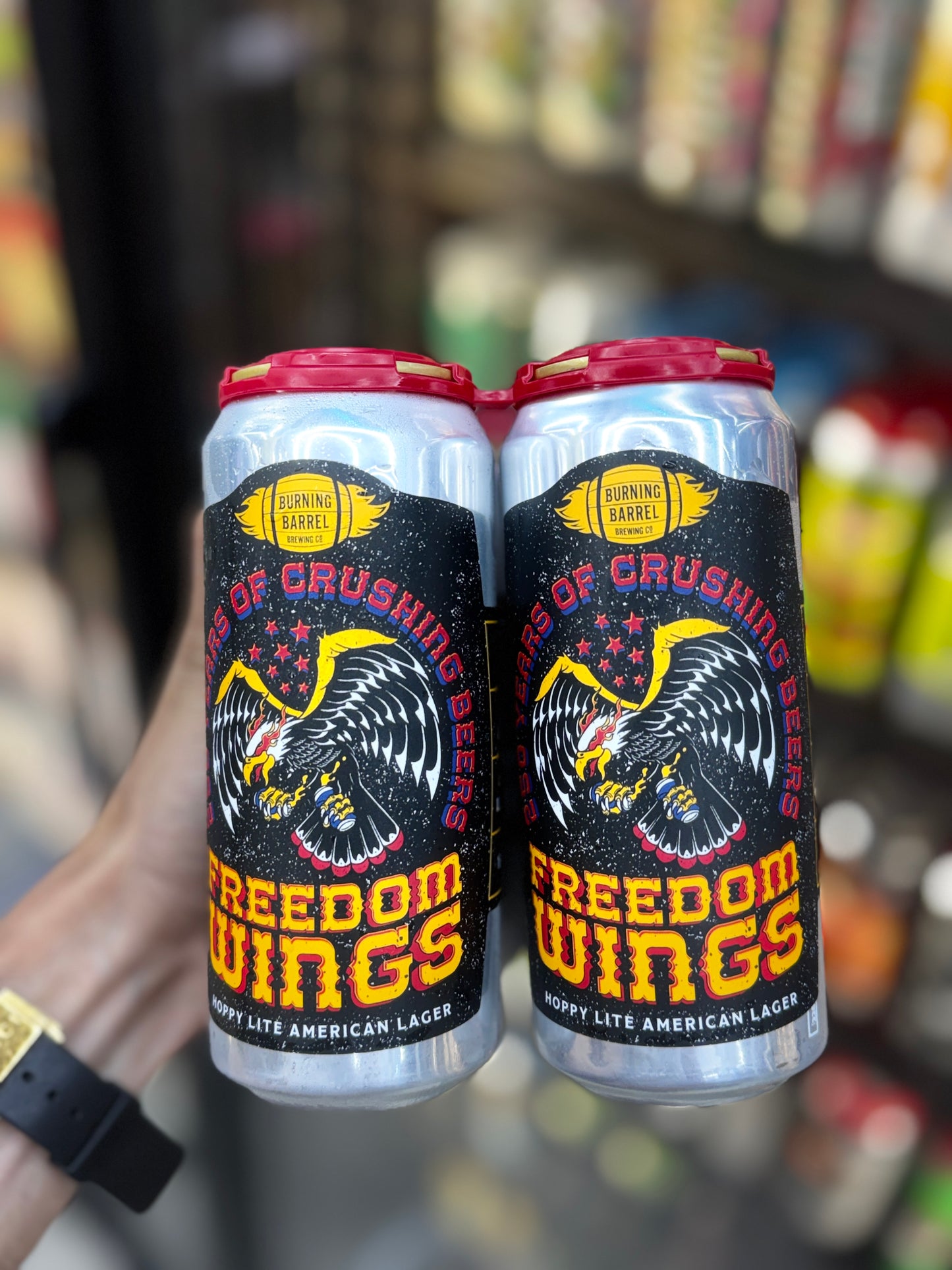 Burning Barrel Freedom Wings Hoppy Lite American Lager 16oz Cans (4-Pack)