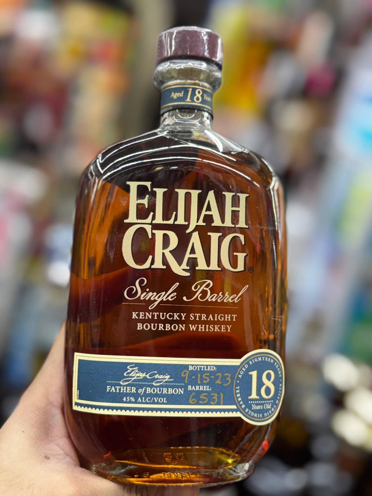 Elijah Craig 18-Year Single Barrel Bourbon Whiskey 750mL