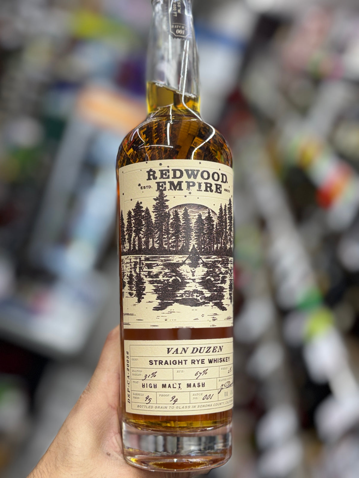 Redwood Empire Van Duzen Rye Whiskey 750mL