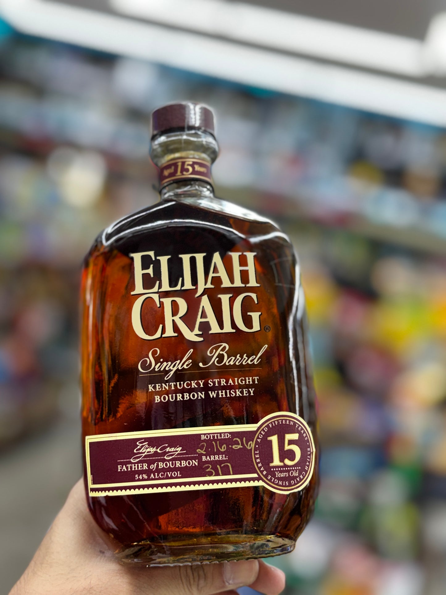 Elijah Craig 15 Year Old Single Barrel