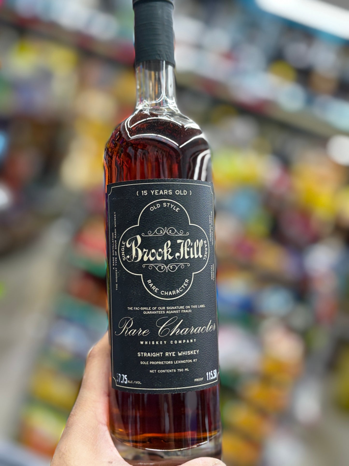 Rare Character Brook Hill 15 Year Rye Whiskey