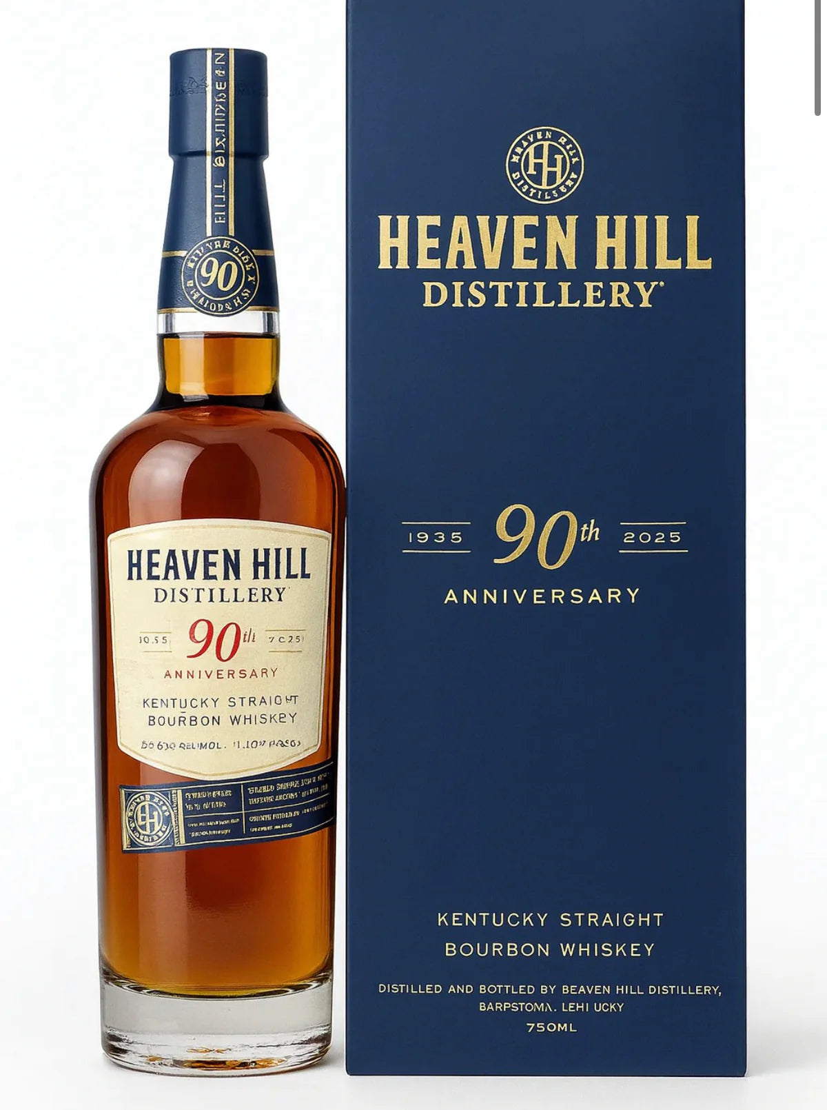 HEAVEN HILL 90TH ANNIVERSARY 9 YEAR KENTUCKY STRAIGHT BOURBON 750ML (1 bottle left)