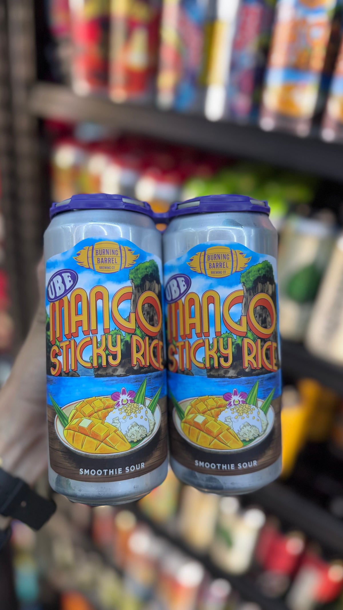 Burning Barrel Ube Mango Sticky Rice Smoothie Sour 16oz Cans (4-Pack)