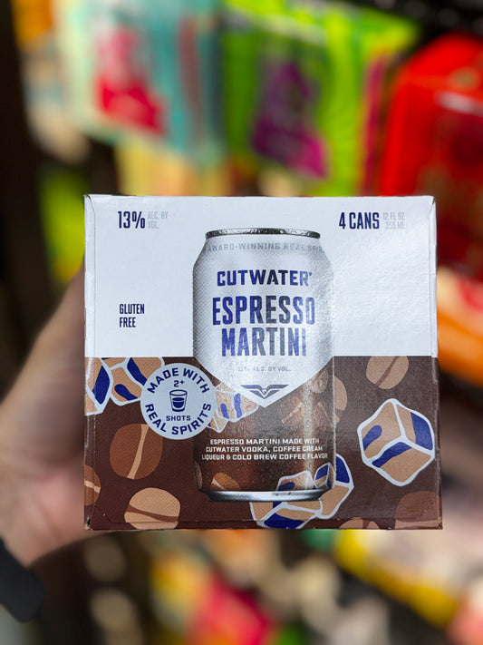 Cutwater Espresso Martini Canned Cocktail 4-Pack | 13% ABV Ready-to-Drink