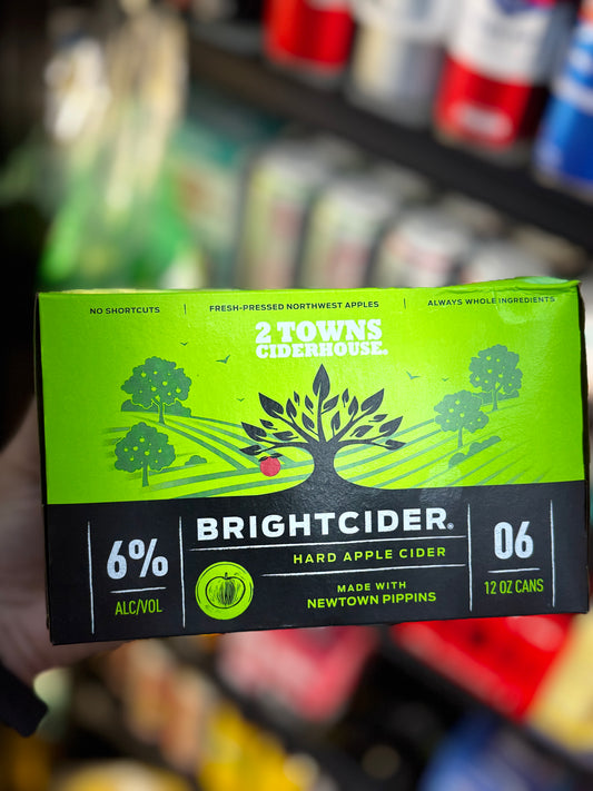 2 Towns Ciderhouse Brightcider Hard Apple Cider - 6 Pack Cans
