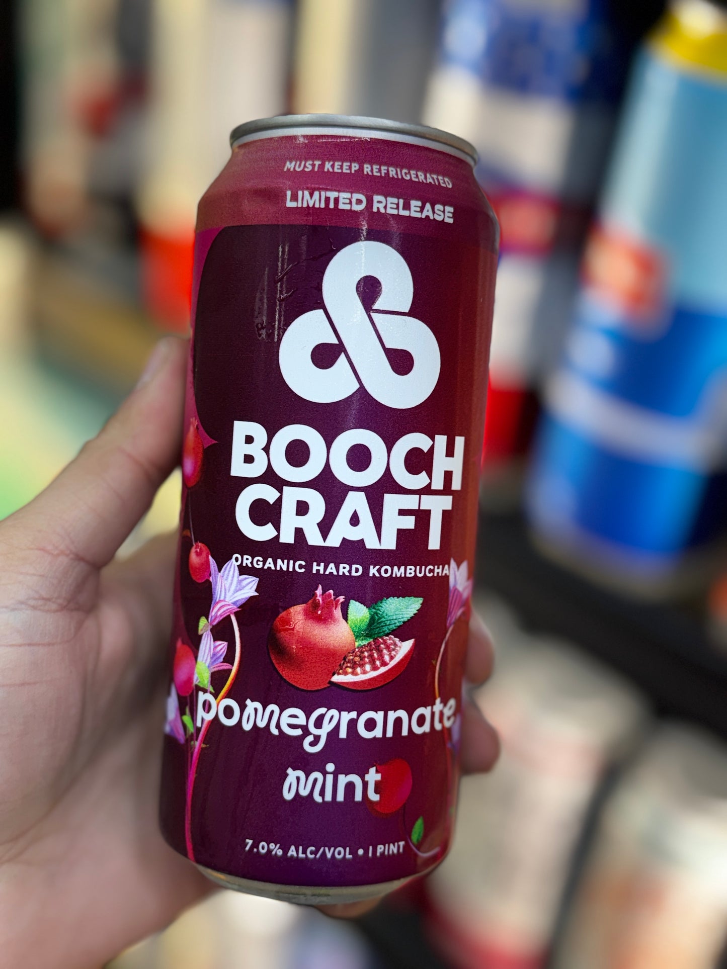 BoochCraft Pomegranate Mint Organic Hard Kombucha - Single Can