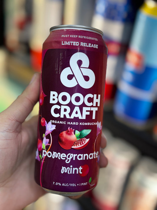 BoochCraft Pomegranate Mint Organic Hard Kombucha - Single Can