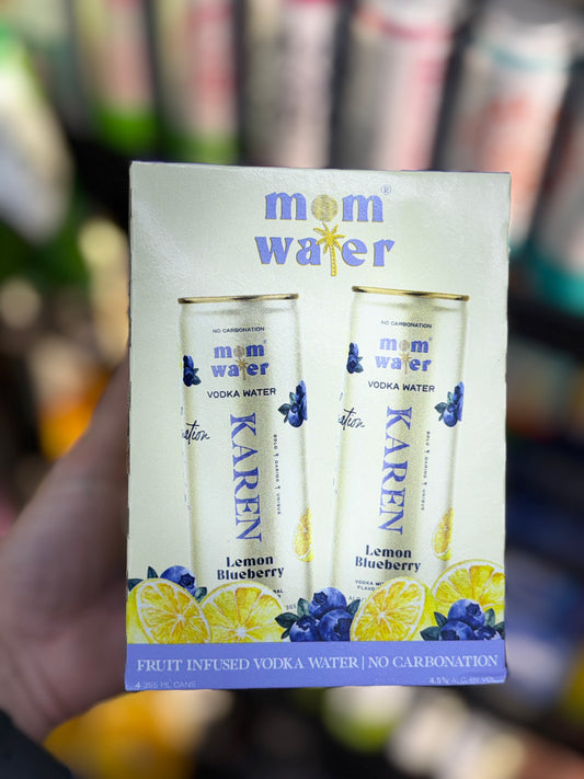 Mom Water Karen Lemon Blueberry Vodka Water - 4 Pack Cans