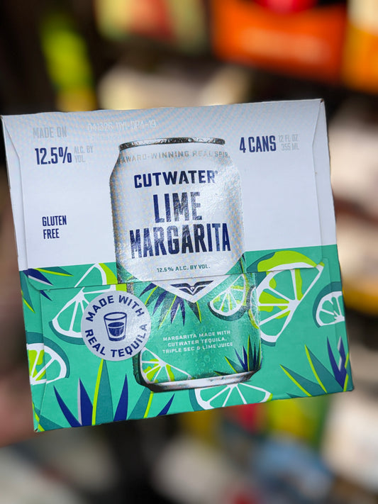 Cutwater Lime Margarita Canned Cocktail 4-Pack | 12.5% ABV Real Tequila