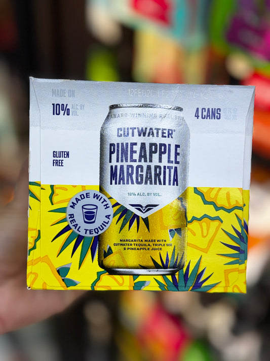 Cutwater Pineapple Margarita Canned Cocktail 4-Pack | 10% ABV Real Tequila