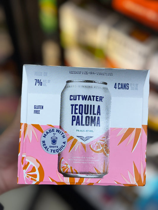 Cutwater Tequila Paloma Canned Cocktail 4-Pack | 7% ABV Grapefruit Soda