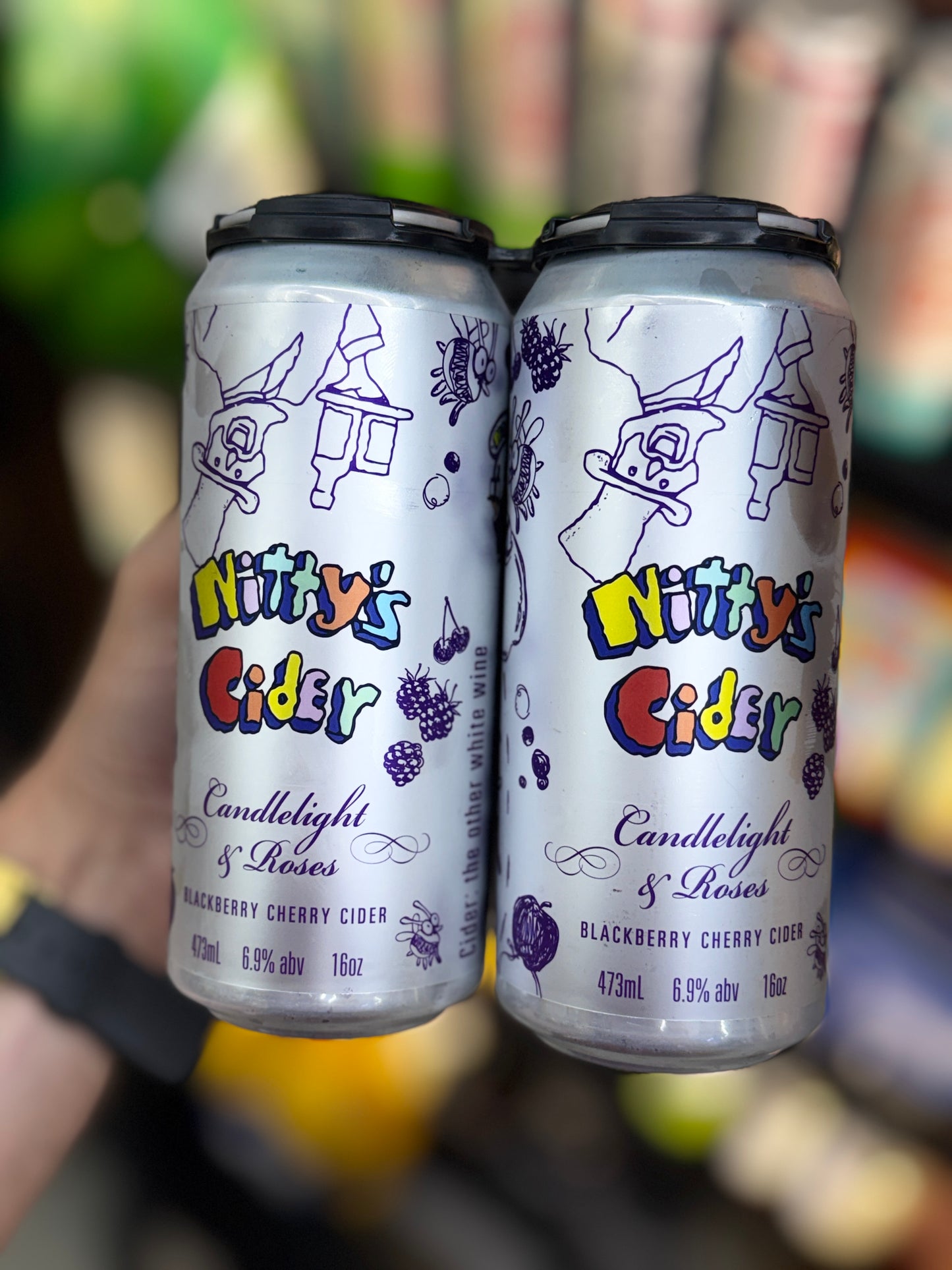 Nitty's Cider Candlelight & Roses Blackberry Cherry Cider - 4 Pack Cans