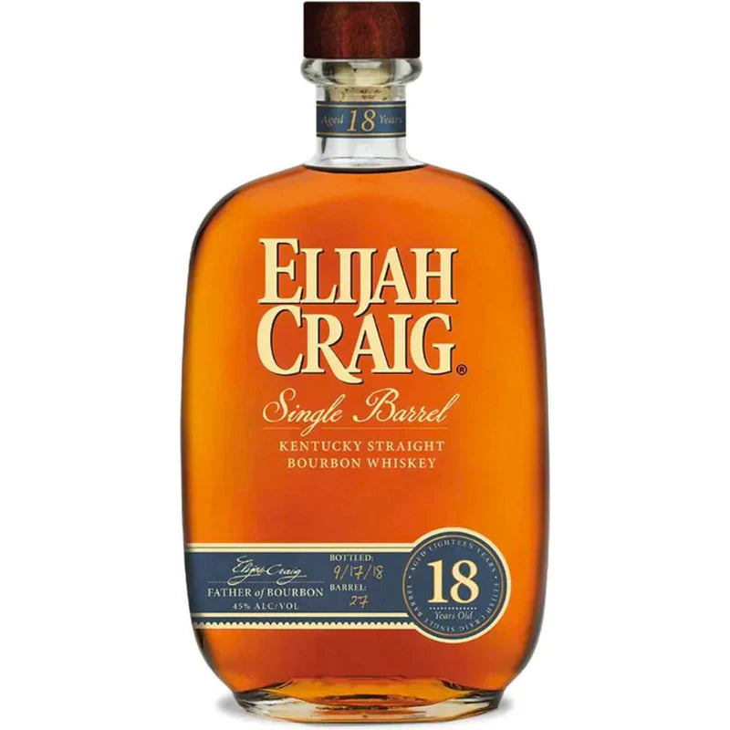 ELIJAH CRAIG 18 YEAR SINGLE BARREL BOURBON WHISKEY 750 ML