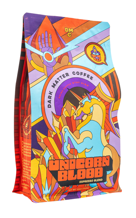 UNICORN BLOOD (ESPRESSO BLEND) whole coffee beans 12oz bag