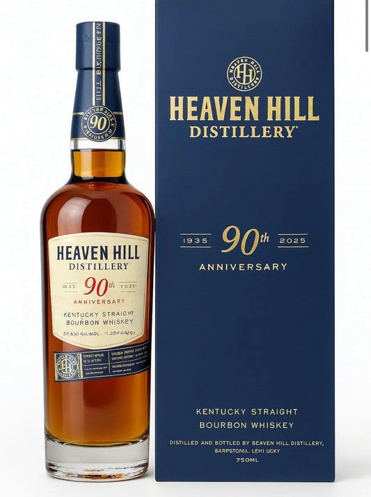 HEAVEN HILL 90TH ANNIVERSARY 9 YEAR KENTUCKY STRAIGHT BOURBON 750ML (1 bottle left)